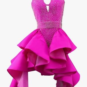 Vibrant Pink Ruffled Dress Worn Once.